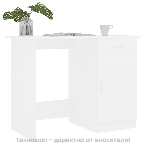 Бюро, бяло, 100x50x76 см, инженерно дърво