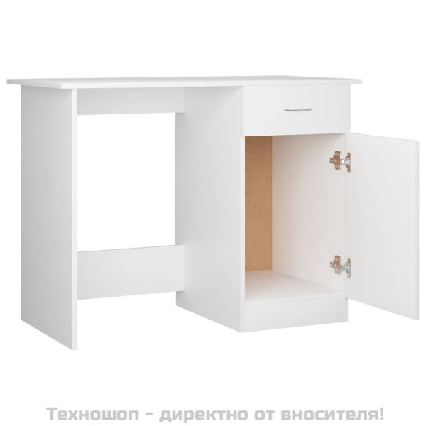 Бюро, бяло, 100x50x76 см, инженерно дърво