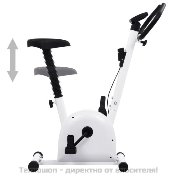 Велоергометър с ремъчно задвижване, бял