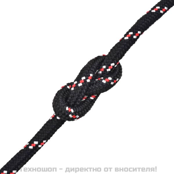 Морско въже, полипропилен, 8 мм, 100 м, черно