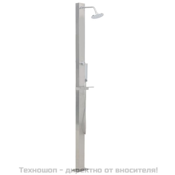 Градински душ, неръждаема стомана, прав