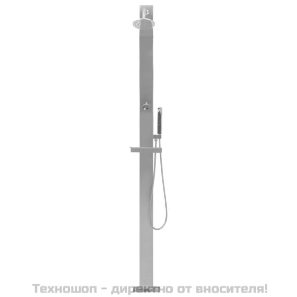 Градински душ, неръждаема стомана, прав