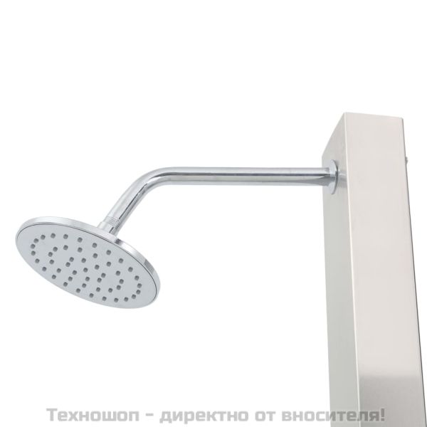 Градински душ, неръждаема стомана, прав