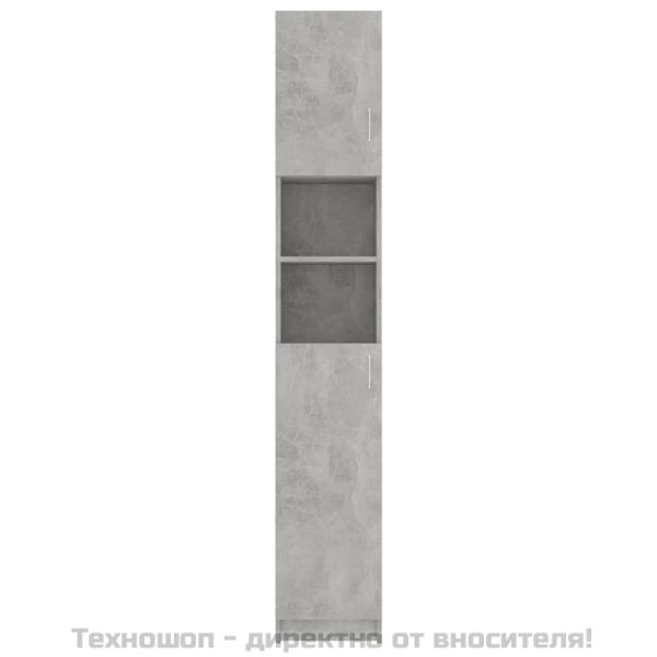 Шкаф за баня, бетонно сив, 32x25,5x190 см, инженерно дърво