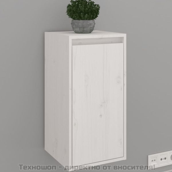 Стенни шкафове, 2 бр, бели, 30x30x60 см, бор масив