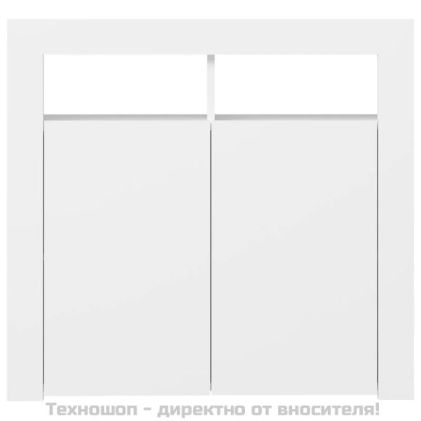 Сайдборд с LED светлини, бял, 80x35x75 см