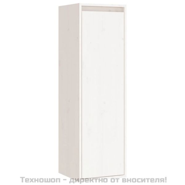 Стенен шкаф, бял, 30x30x100 см, бор масив