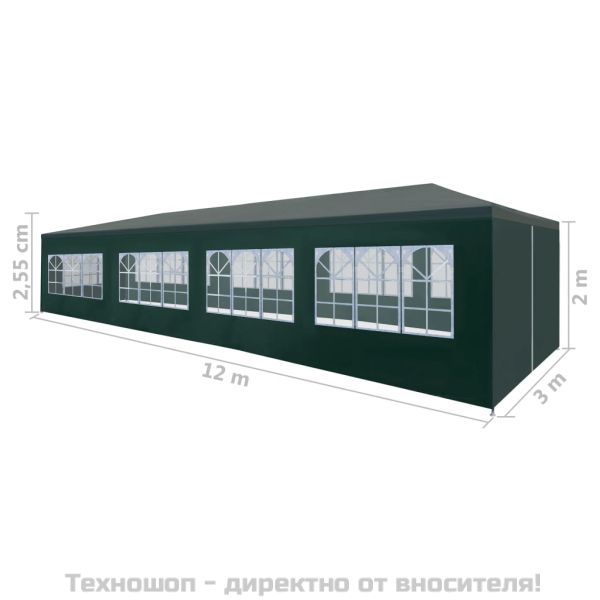 Парти шатра 3x12 м зелена