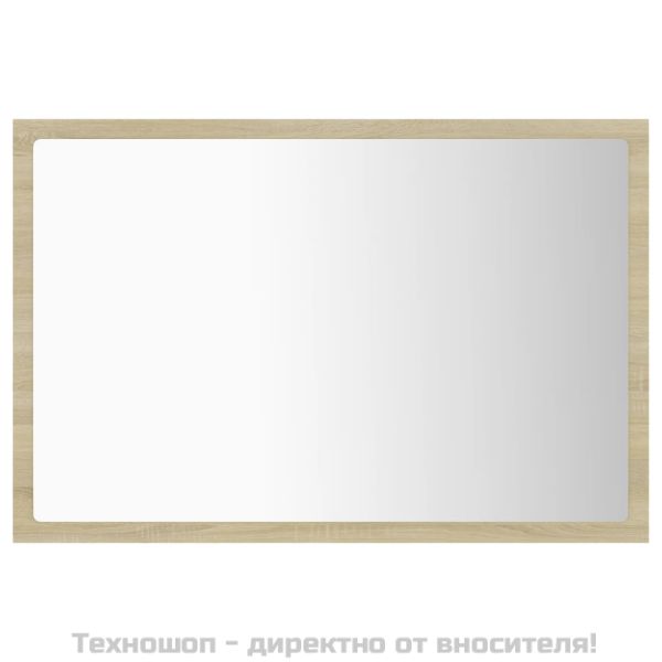 LED огледало за баня, дъб сонома, 60x8,5x37 см, акрил