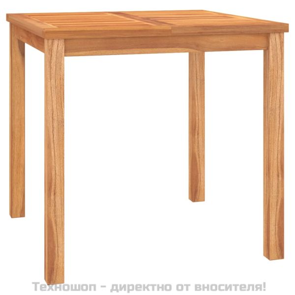 Градински трапезен комплект, 5 части, тиково дърво масив