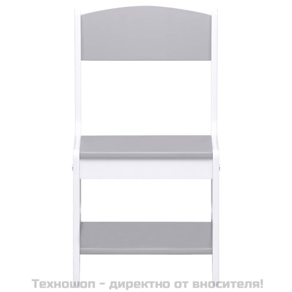 Детска масичка с 2 столчета, бяла, МДФ