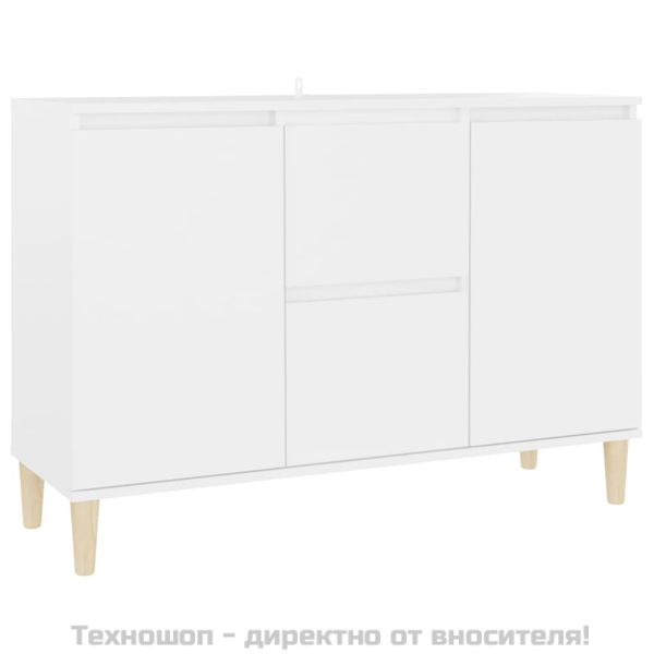 Бюфет, бял, 101x35x70 см, инженерно дърво