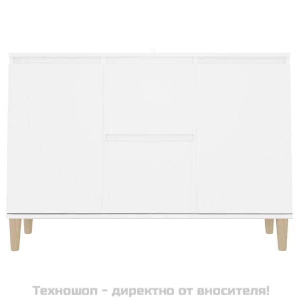 Бюфет, бял, 101x35x70 см, инженерно дърво