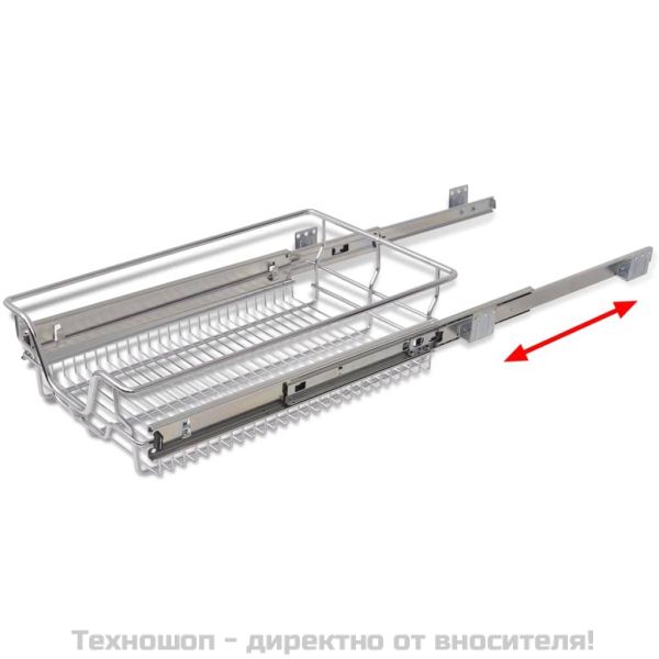 Плъзгащи се телени кошници, 2 бр, сребристи, 400 мм