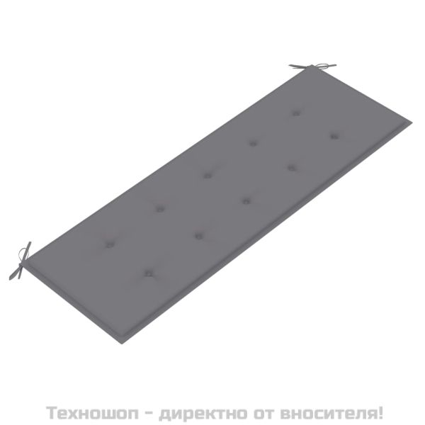 Възглавница за градинска пейка сива 150x50x4 см оксфорд плат
