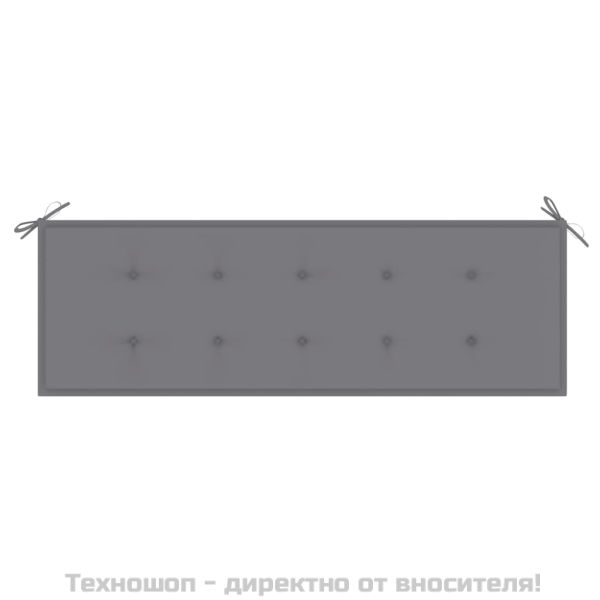 Възглавница за градинска пейка сива 150x50x4 см оксфорд плат