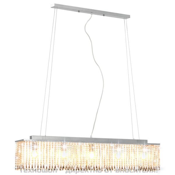 Полилей с кристали, сребрист, 104 см, Е14