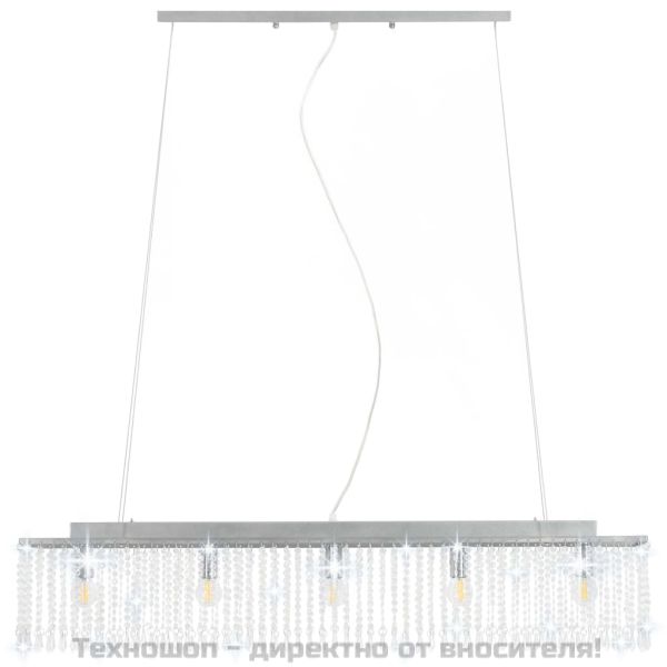 Полилей с кристали, сребрист, 104 см, Е14