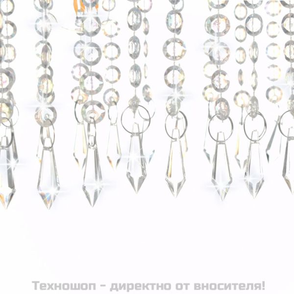 Полилей с кристали, сребрист, 104 см, Е14