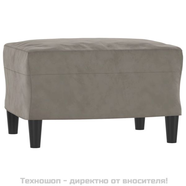 Табуретка, светлосива, 60x50x41 см, кадифе