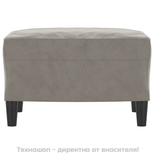 Табуретка, светлосива, 60x50x41 см, кадифе