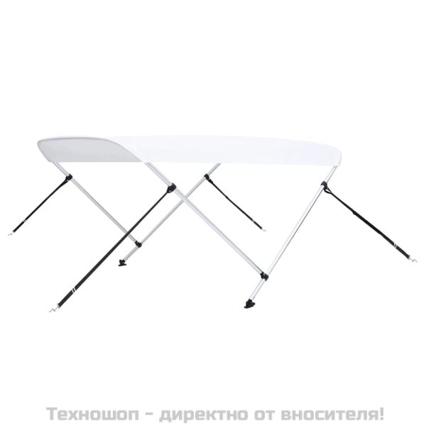 Тента за лодка, 2 дъги, бяла, 180x150x110 см