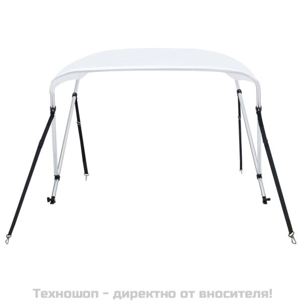 Тента за лодка, 2 дъги, бяла, 180x150x110 см