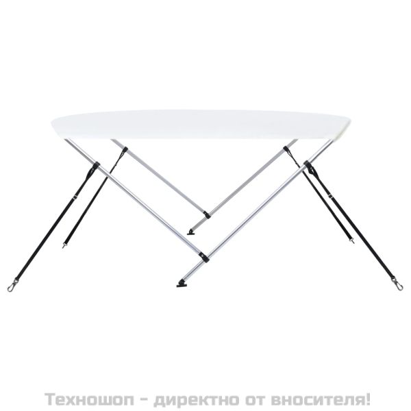 Тента за лодка, 2 дъги, бяла, 180x150x110 см