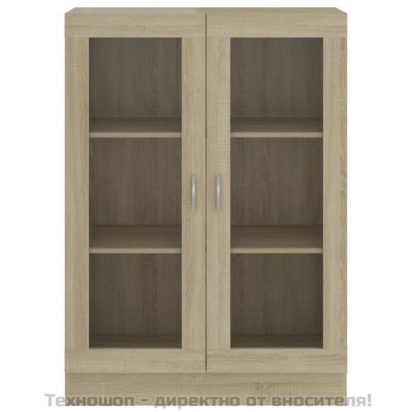 Шкаф витрина, дъб сонома, 82,5x30,5x115 см, ПДЧ