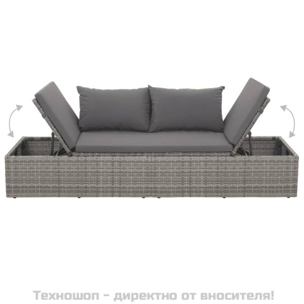 Градинско легло, сиво, 195x60 см, полиратан