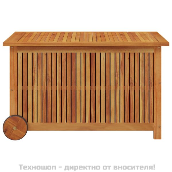 Градинска кутия за съхранение с колела 90x50x58 см акация масив