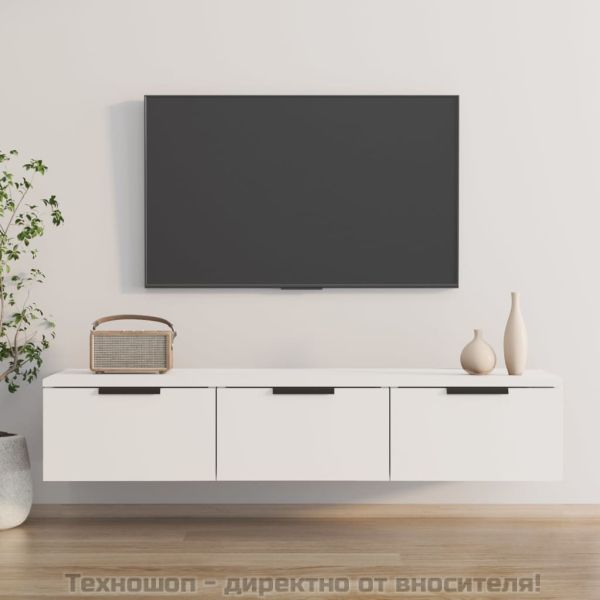 Стенен шкаф, бял, 102x30x20 см, инженерно дърво
