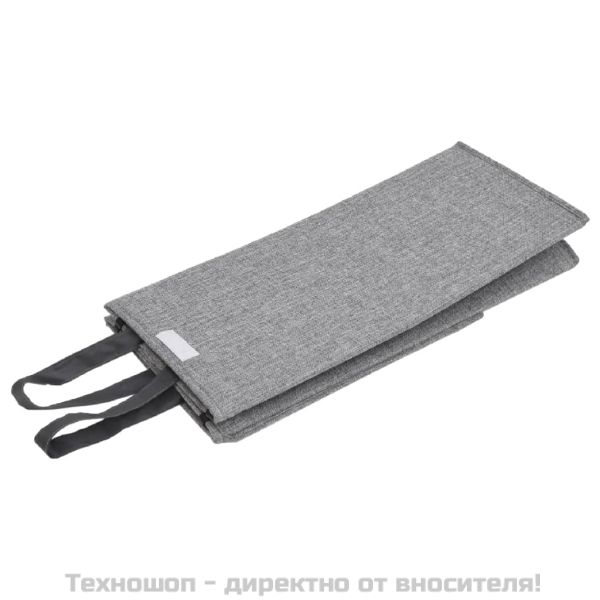 Сгъваем кош за пране сив 26x34,5x59,5 см изкуствен лен