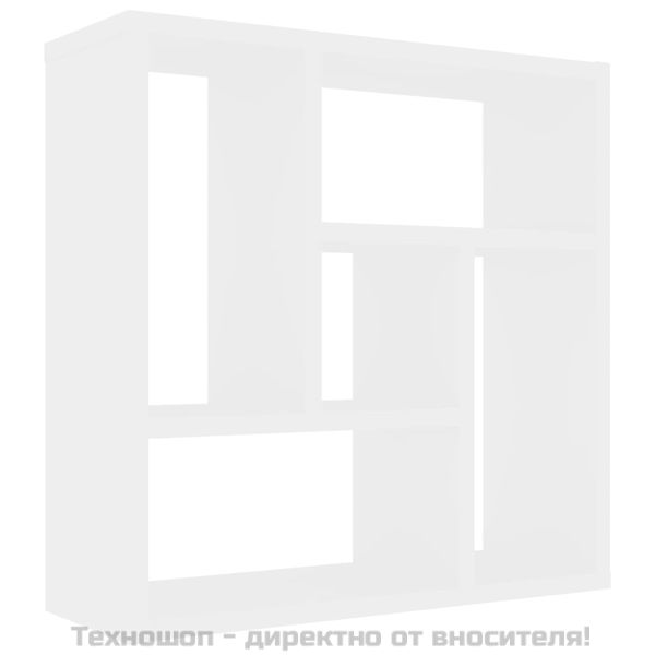 Стенен рафт, бял, 45x16x45 см, инженерно дърво