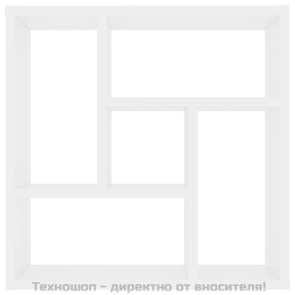 Стенен рафт, бял, 45x16x45 см, инженерно дърво