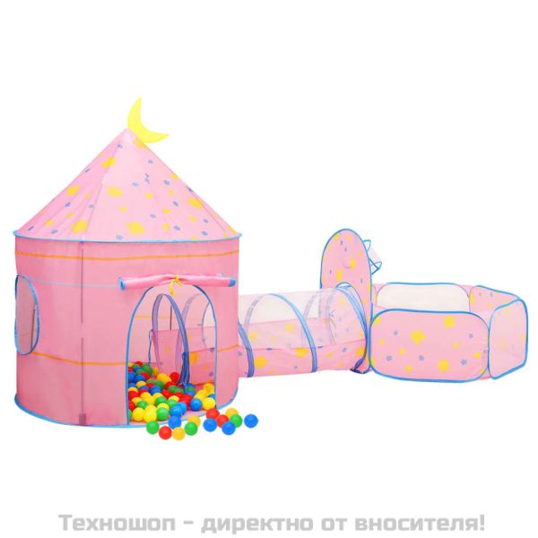 Детска палатка за игра, розова, 301x120x128 см