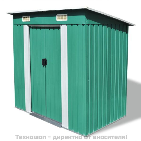 Градинска барака, зелена, метал