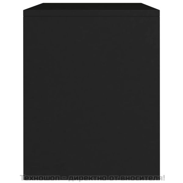 Нощно шкафче, черно, 40x30x40 см, инженерно дърво