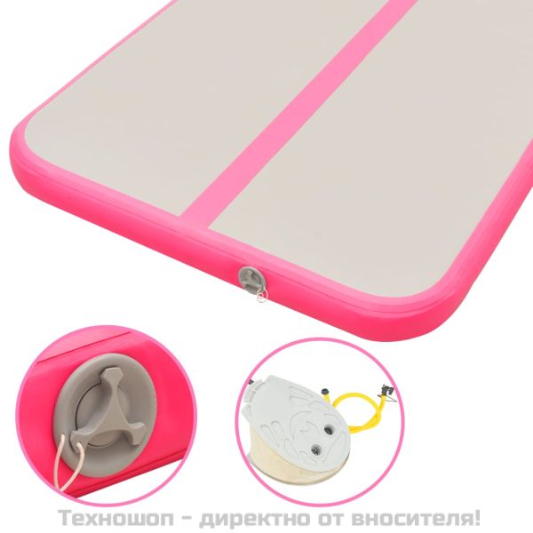 Надуваем дюшек за гимнастика с помпа, 300x100x10 см, PVC, розов