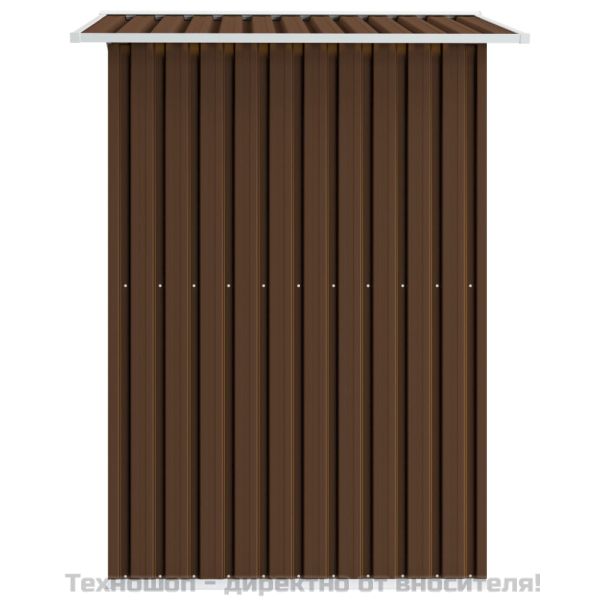 Градинска барака за съхранение, кафява, 204x132x186 см, стомана