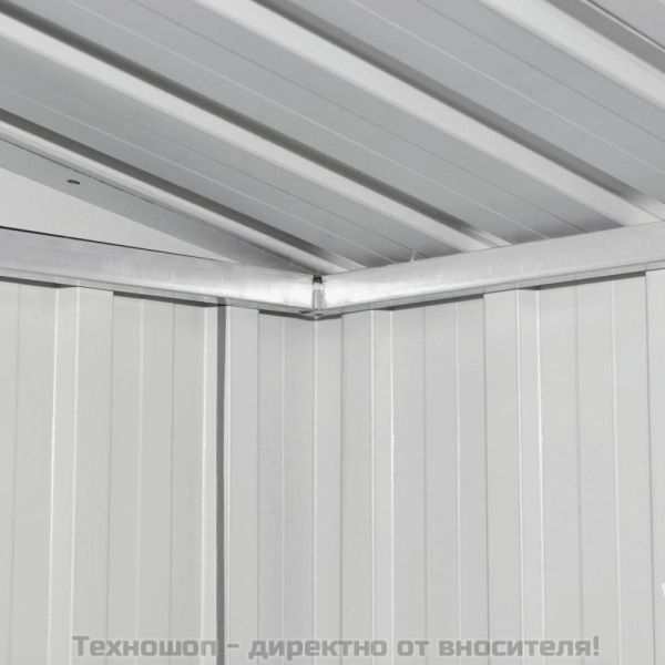 Градинска барака за съхранение, кафява, 204x132x186 см, стомана