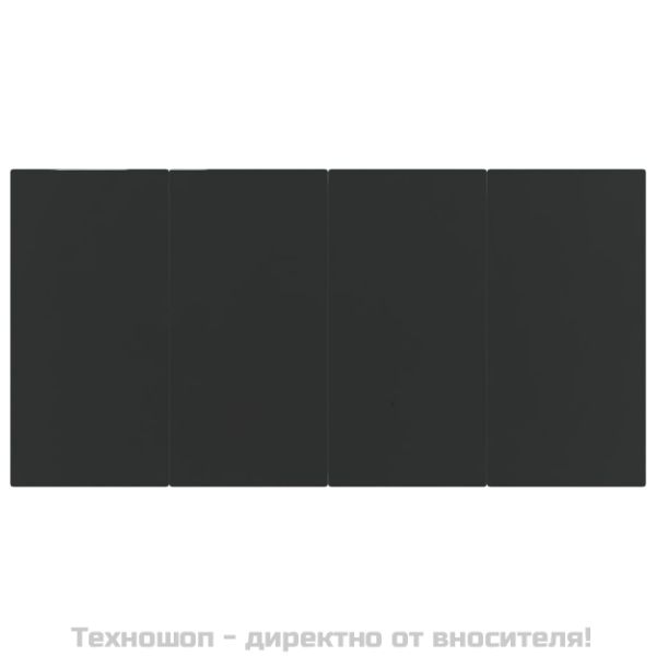 Градински трапезен комплект от 7 части, черно, PVC ратан