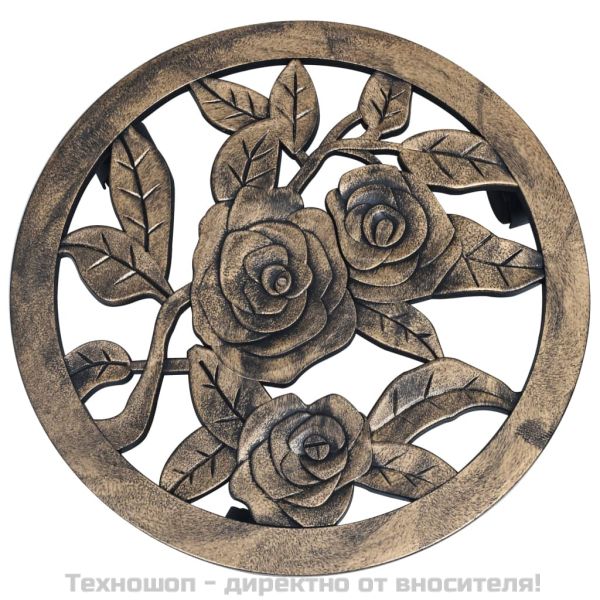 Поставки за цветя на колелца, 6 бр, бронз, 38 см, пластмаса