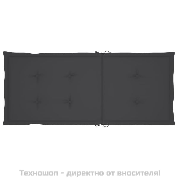 Възглавници за стол с облегалка 2 бр антрацит 120x50x2 см плат