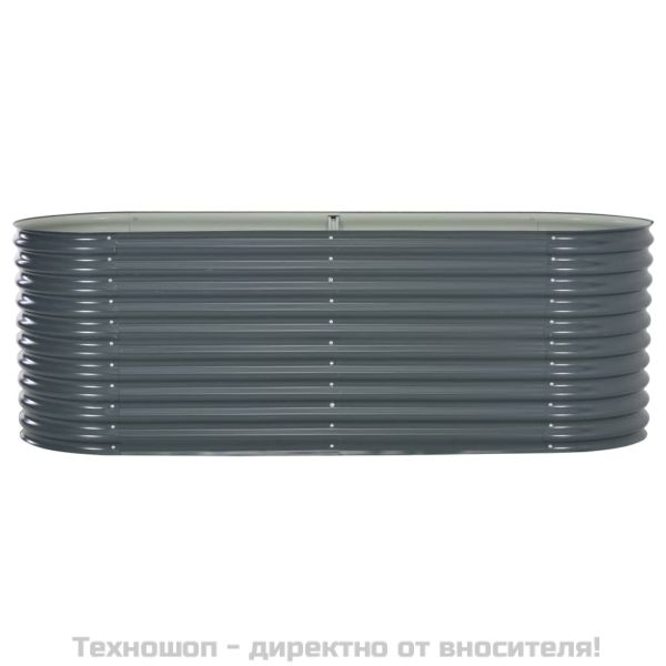 Градинска висока леха 240x80x81 см поцинкована стомана сива