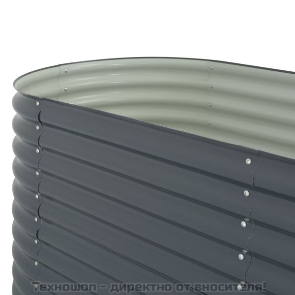 Градинска висока леха 240x80x81 см поцинкована стомана сива