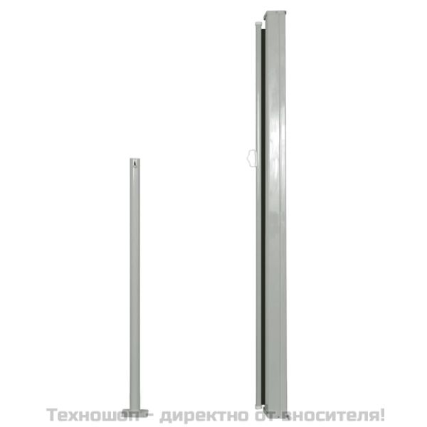 Прибираща се странична тента, 140х314 см, черна