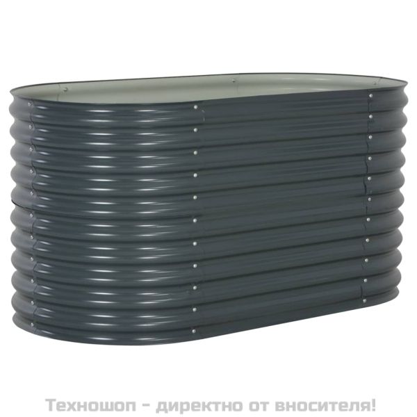 Градинска висока леха 160x80x81 см поцинкована стомана сива