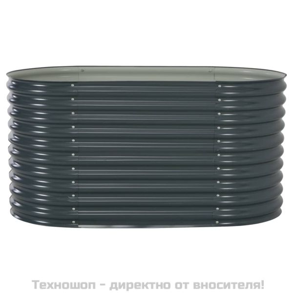 Градинска висока леха 160x80x81 см поцинкована стомана сива