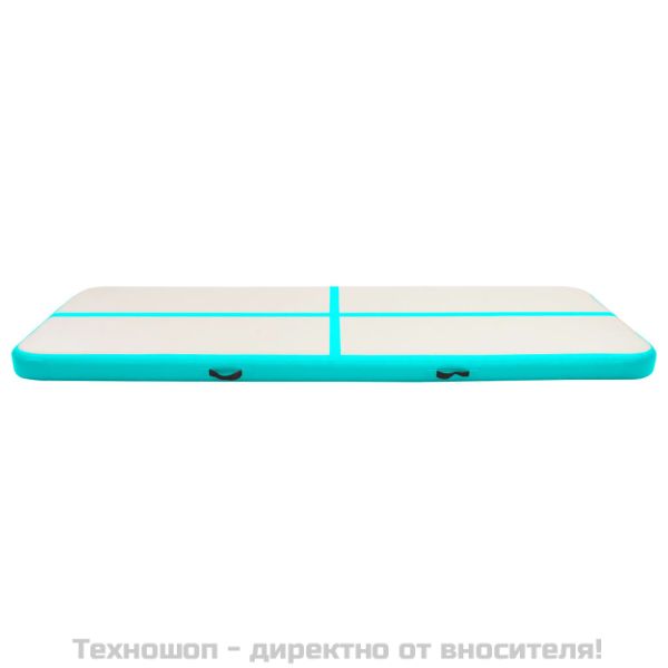 Надуваем дюшек за гимнастика с помпа, 400x100x15 см, PVC, зелен